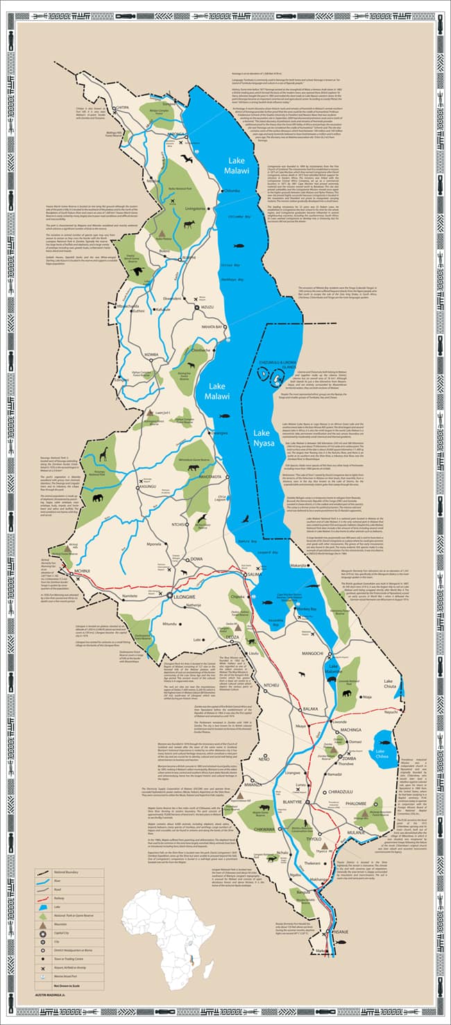 Malawi Tourism Map