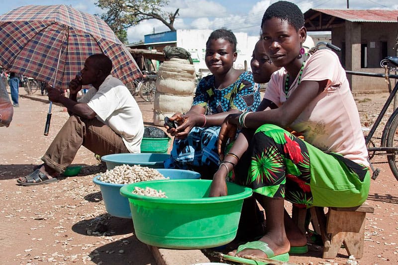 Malawi women selling groundnuts in Salima. Such people need startup finance