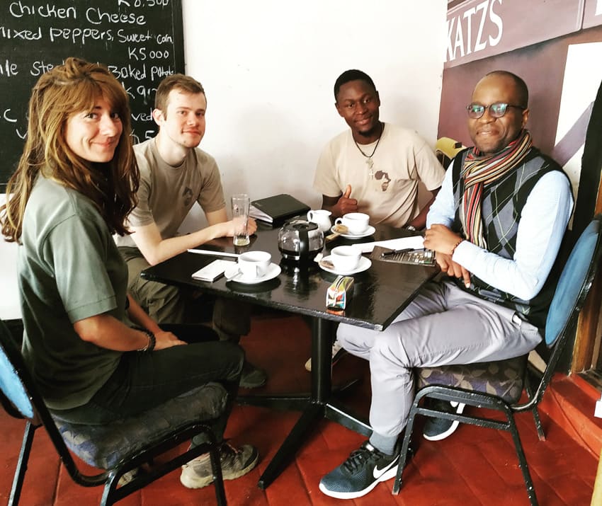 Meeting the Carnivore Research Malawi (CRM) Urban Hyaena Research Project team over coffee