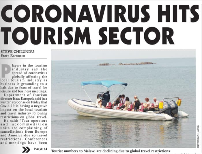 Coronoavirus affects malawi tourism sector