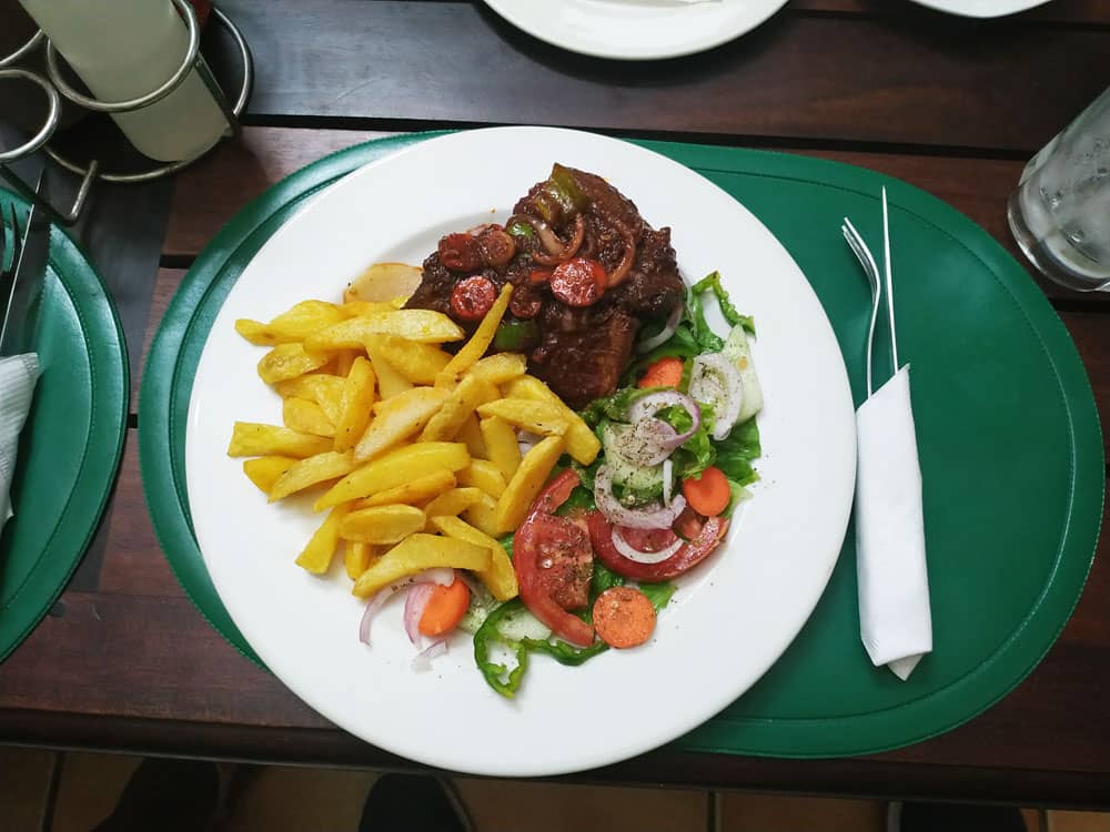Mapiri Lodge chips and beef